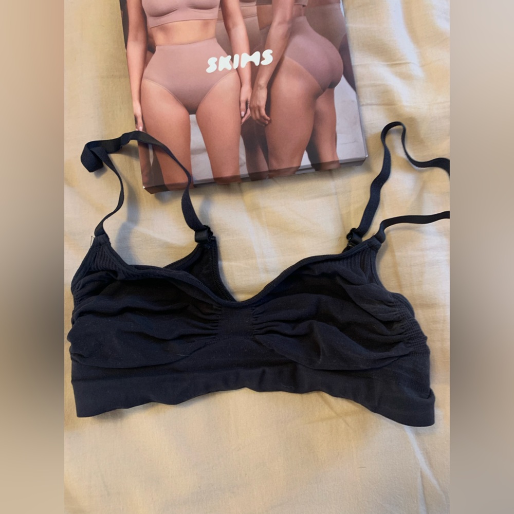 SKIMS, SET, onyx bralette and mid waist brief. Still in package. Size L/XL